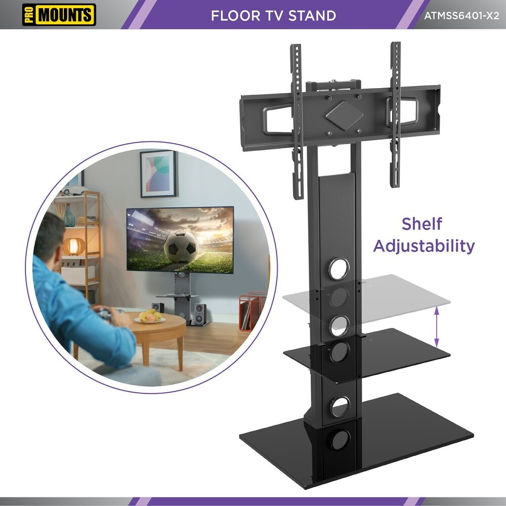 ProMounts Universal Floor TV Stand Swivel for Most 37 70in Screens