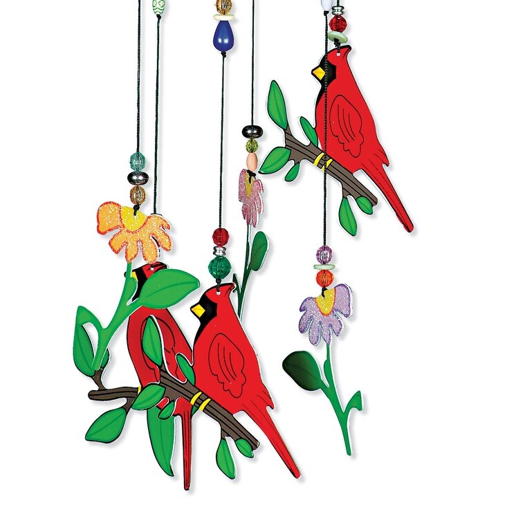 Sunset Vista Birds of a Feather 12 in. Garden Chime - Cardinal