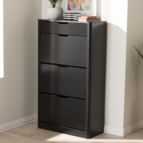 Contemporary Black Wood Storage Cabinet by Baxton Studio - - 16693513