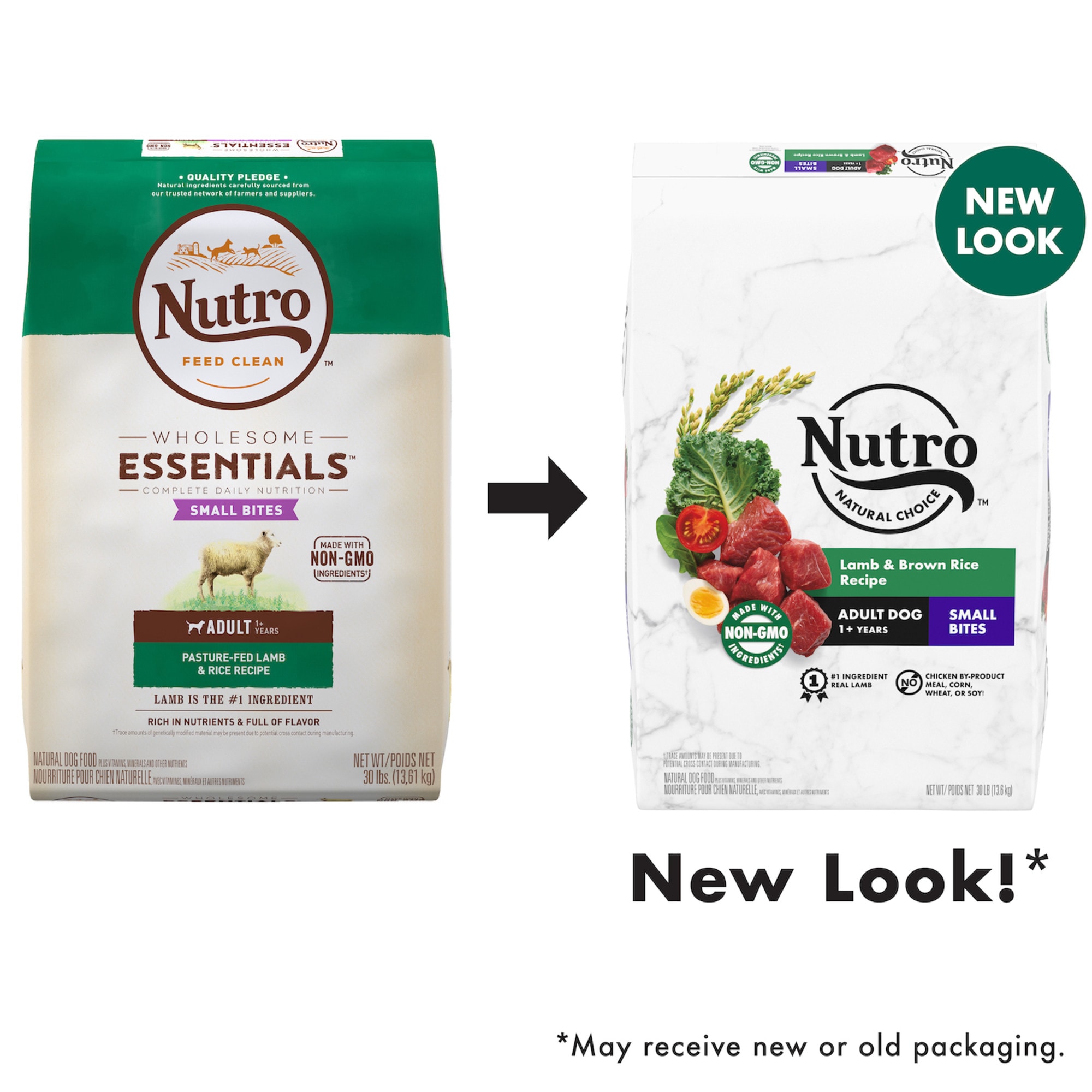 NUTRO Natural Choice Lamb amp; Brown Rice Recipe Small Bites Adult Dry Dog Food， 30 lbs.