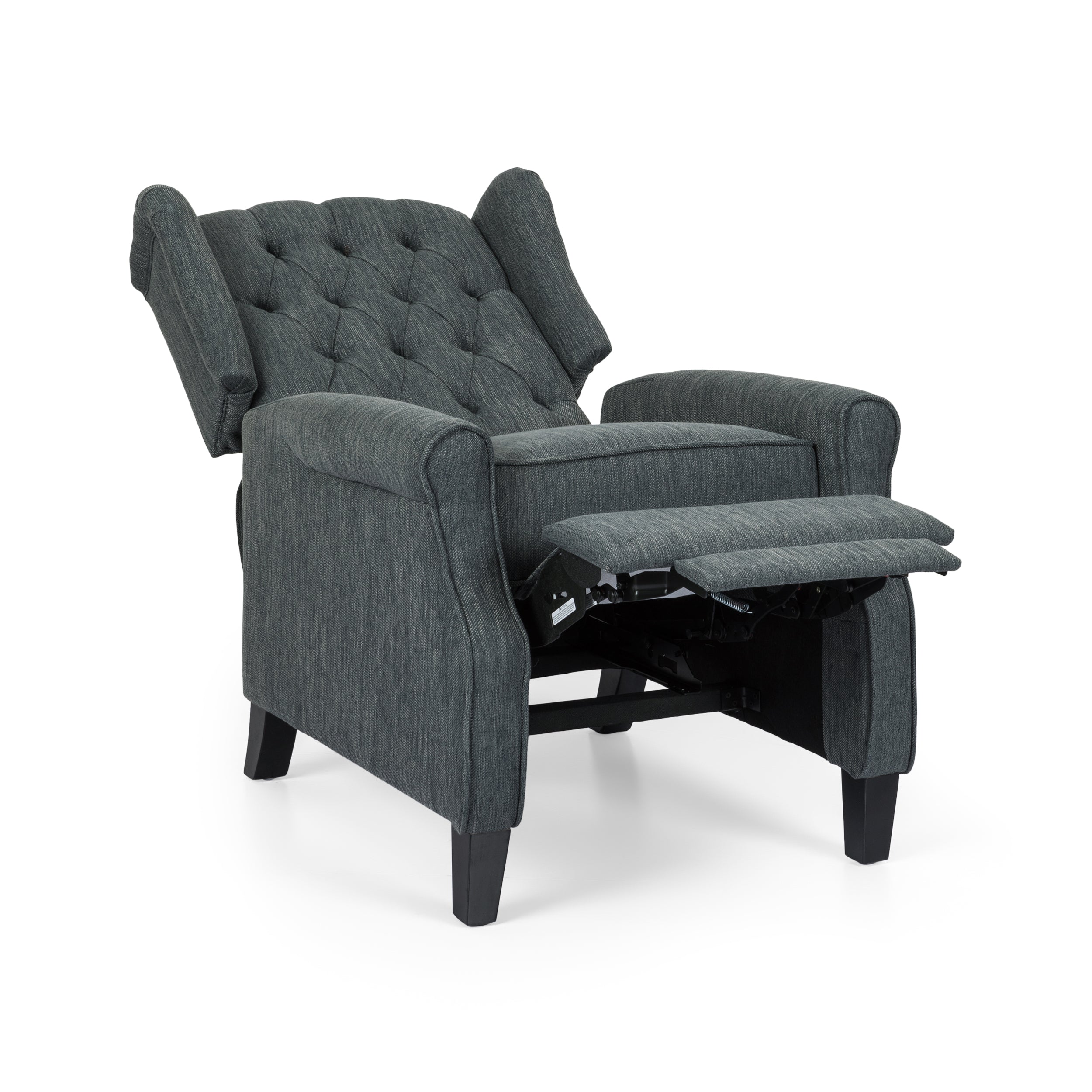 Breyon Contemporary Tufted Fabric Push Back Recliner