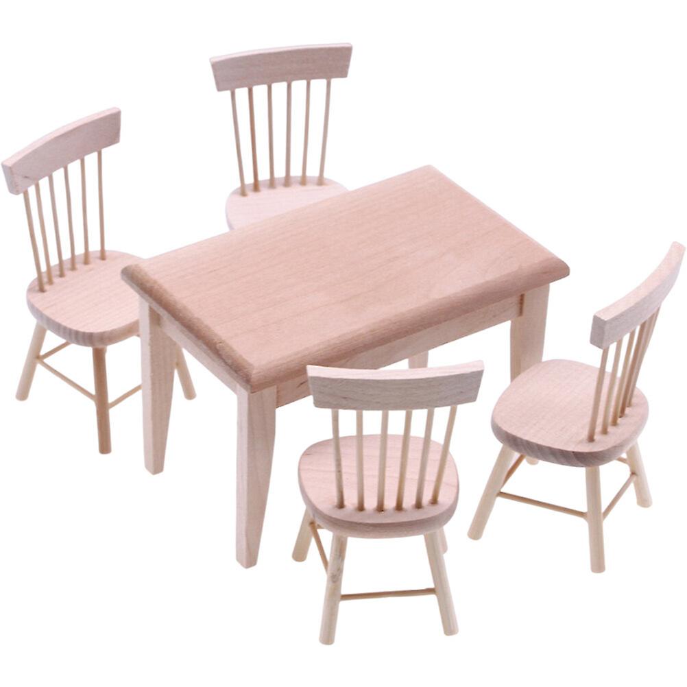 1 Set Of Miniature Furniture Miniature Table And Chairs Mini House Furniture Doll Furniture