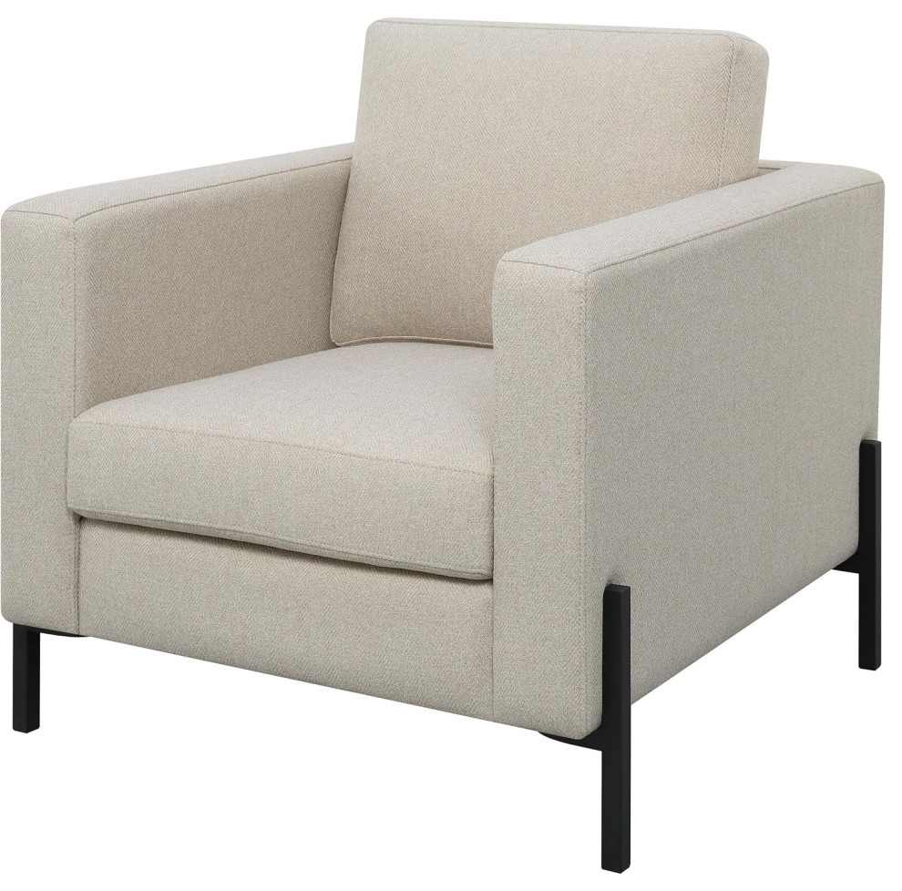 Modern Accent Chair  Black Metal Legs With Cushioned Polyester Seat   Modern   Armchairs And Accent Chairs   by Decor Love  Houzz