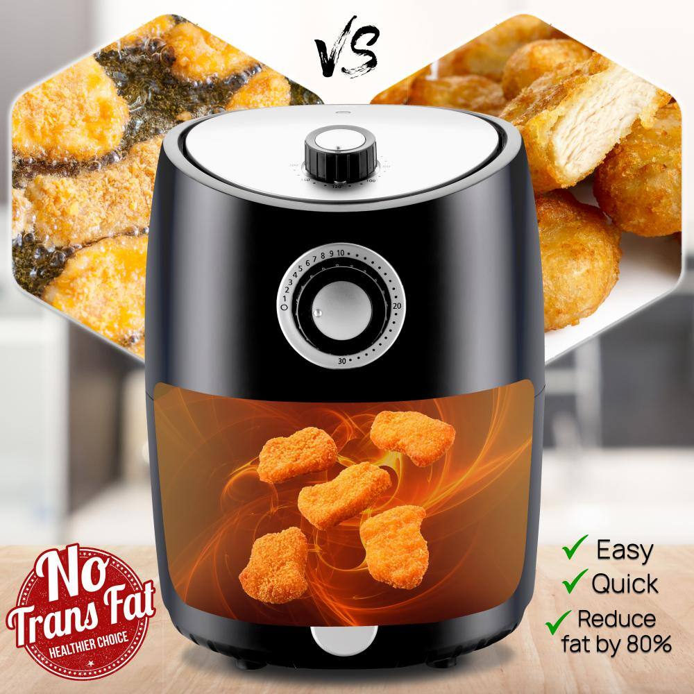 NutriChef Black Countertop Air Fryer Oven Cooker Healthy Kitchen Convection Air Fry Cooking PKAIRFR18