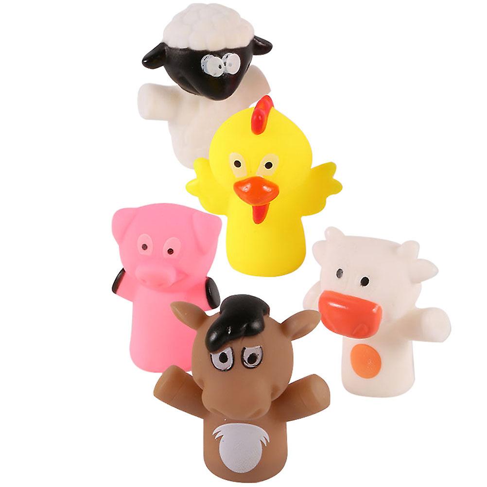 5pcs Portable Finger Puppets Wear-resistant Finger Dolls Adorable Finger Toys Kids Supply