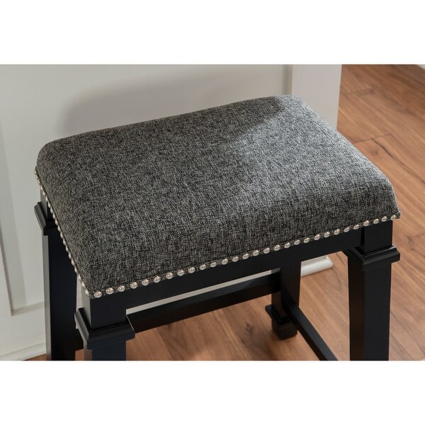 Mayfair Black and White Tweed Backless Counter Stool