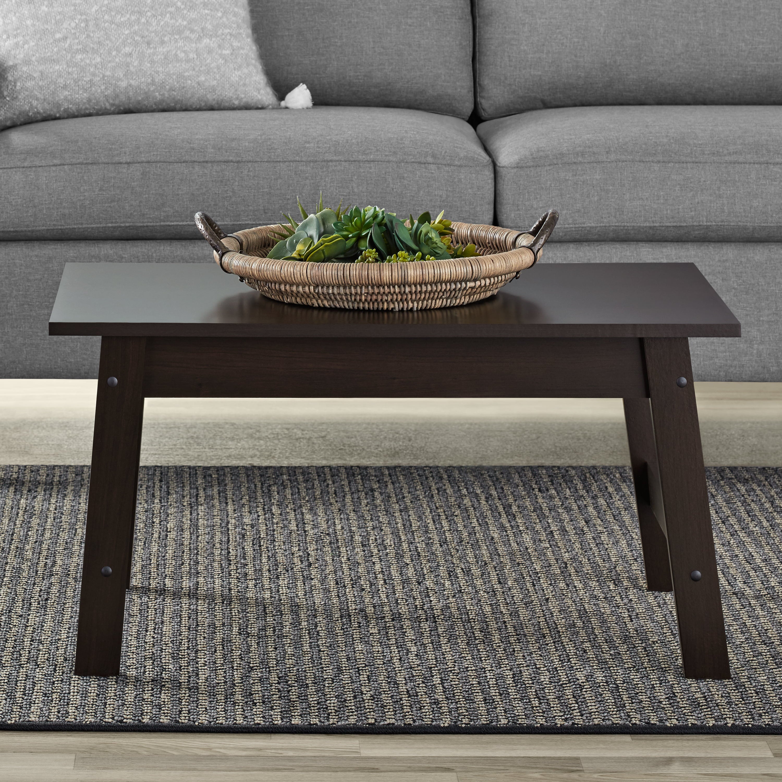 Mainstays Pilson 3 Piece Coffee Table and End Table Set, Espresso Finish