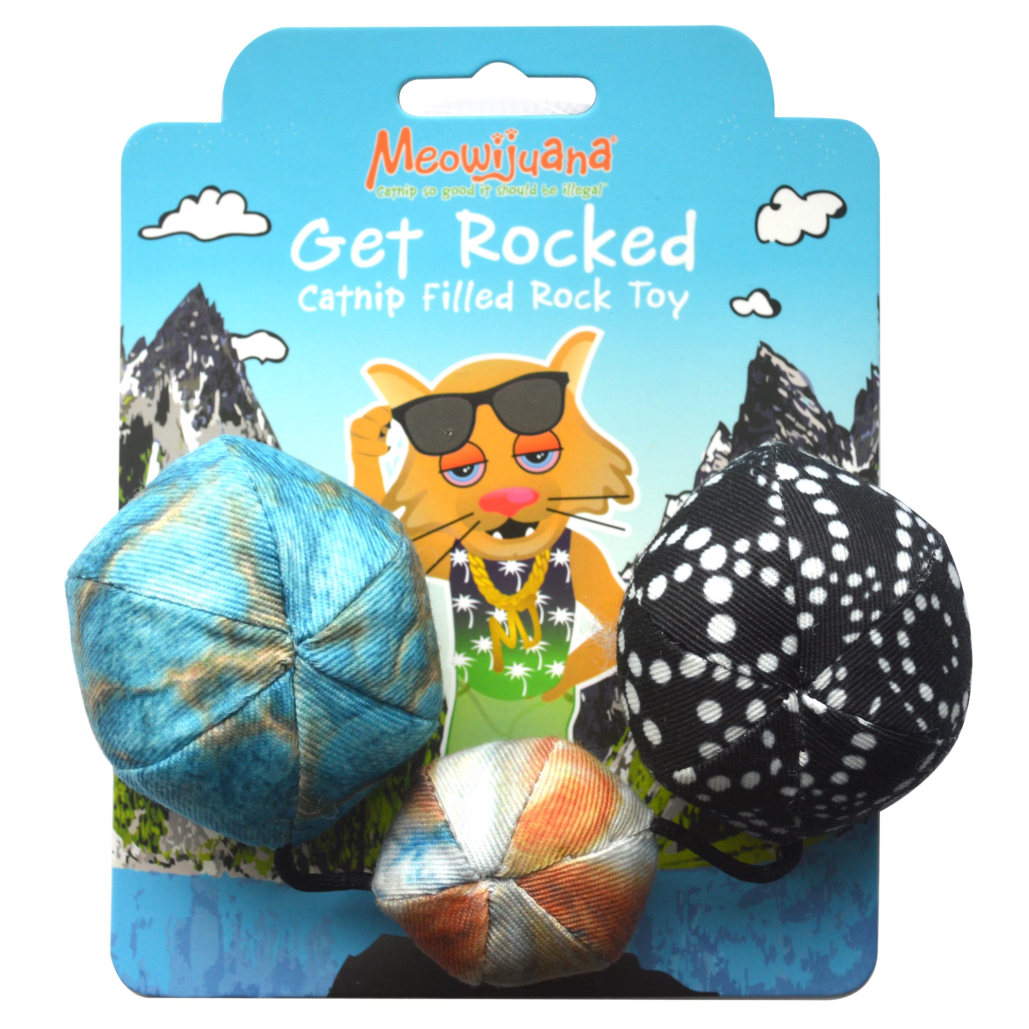 Meowijuana Get Rocked String of Stones Cat Toy， Medium