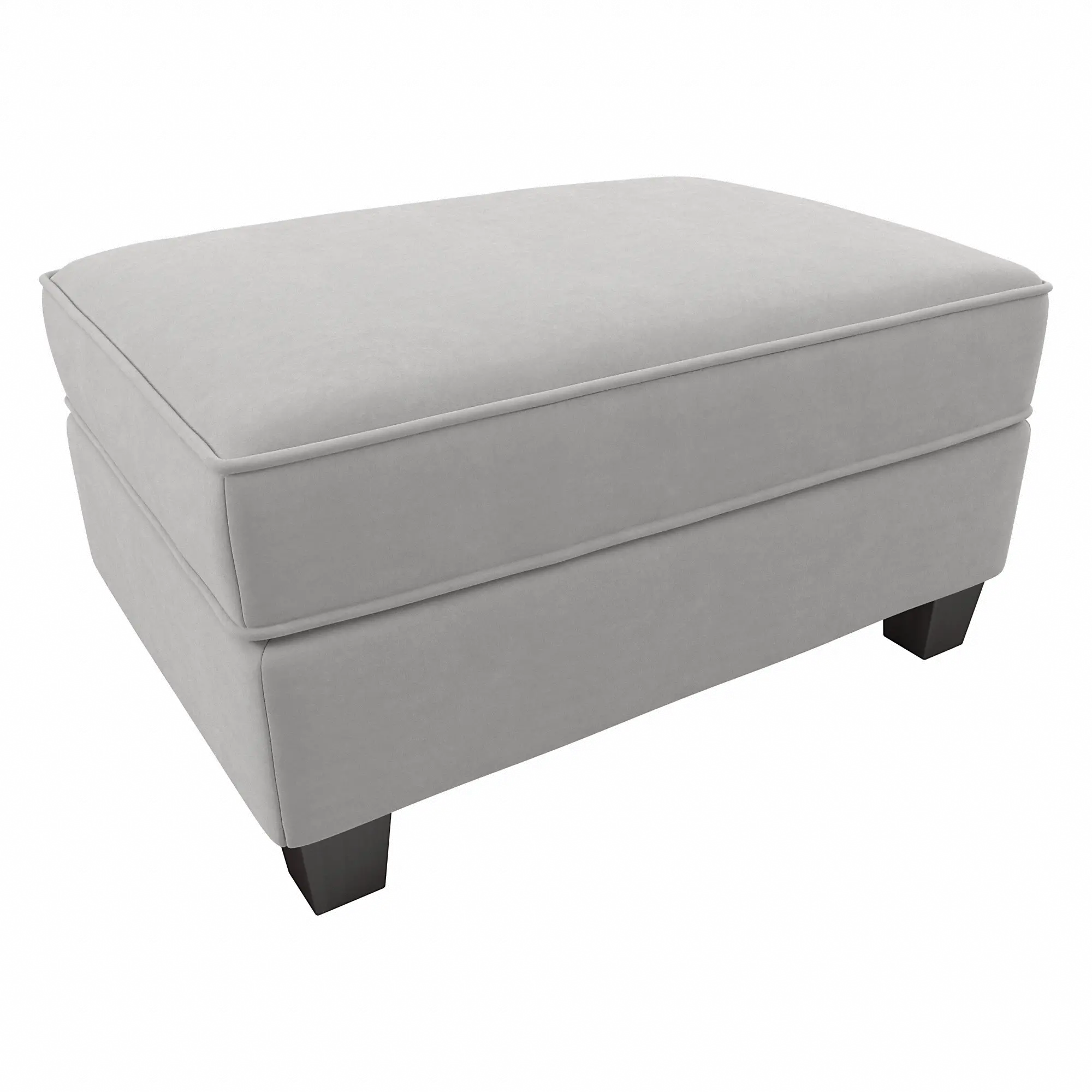 Flare Light Gray Microsuede Storage Ottoman - Bush Furniture