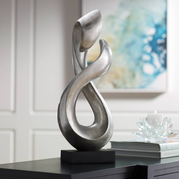 High Silver Finish Modern Sculpture