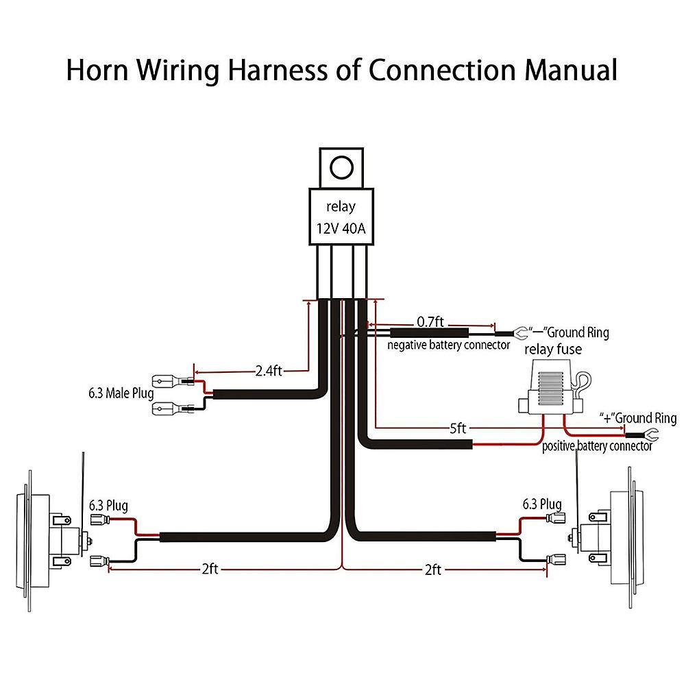 Horn Wiring Harness Relay Kit For 12v Car Truck Grille Mount Blast Tone Horns