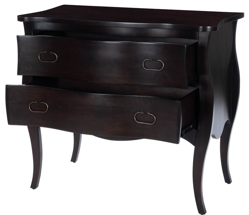 Beaumont Lane Mastercrafted 2 Drawer Chest in Dark Brown   Transitional   Accent Chests And Cabinets   by Homesquare  Houzz