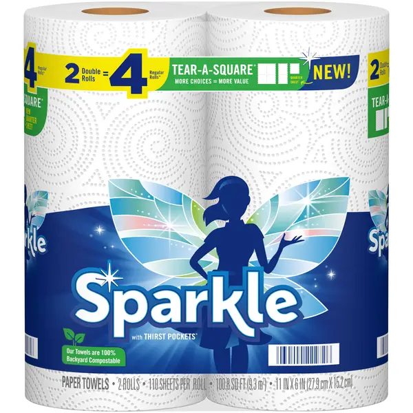 Sparkle 2-Pack Tear-A-Square 2-ply Paper Towels