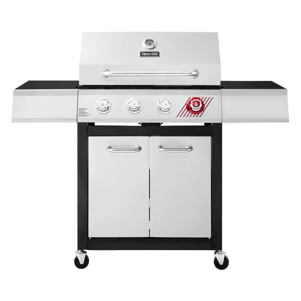 DynaGlo 4Burner Propane Gas Grill in Stainless Steel with TriVantage Multifunctional Cooking System