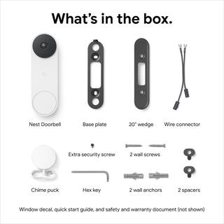 Google Nest Doorbell (Wired 2nd Gen) Smart Video Doorbell Camera Snow and Nest Hub 2nd Gen 7 in. Smart Home Display Chalk GA05180-US