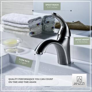 ANZZI Clavier Series Single Hole Single-Handle Mid-Arc Bathroom Faucet in Brushed Nickel L-AZ011BN