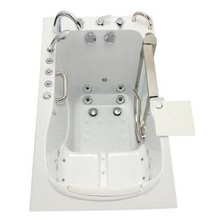 Ella Elite 52 in. Acrylic Whirlpool and Air Bath Walk-In Bathtub in White with Right Door Fast Fill Faucet 2 in. Dual Drain 931085P