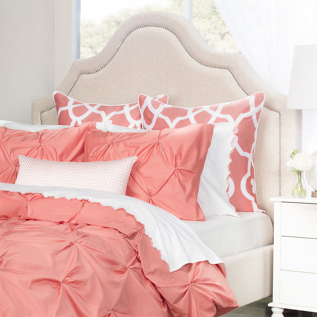 Coral Valencia Pintuck Sham Pair