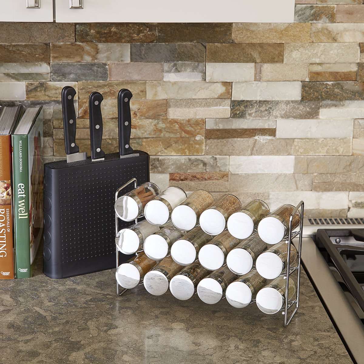 Polder Chrome 18Bottle Spice Rack