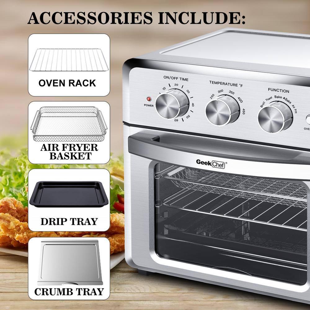 Aled 19 qt Stainless Steel Air Fryer with 4Accessories