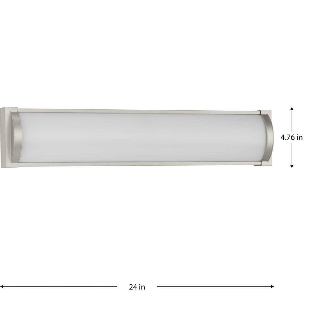 Progress Lighting Barril Collection 24 in. Brushed Nickel Medium Modern Integrated LED Linear Vanity 1-Light with Acrylic Diffuser P300408-009-30