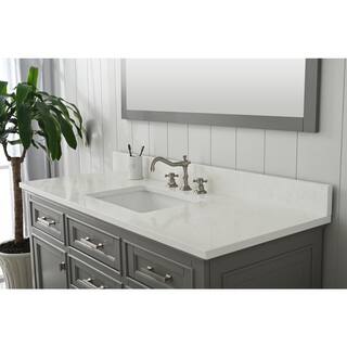 Design Element Milano 54 in. W x 22 in. D x 34 in. H Bath Vanity in Gray with White Quartz Top ML-54-GY