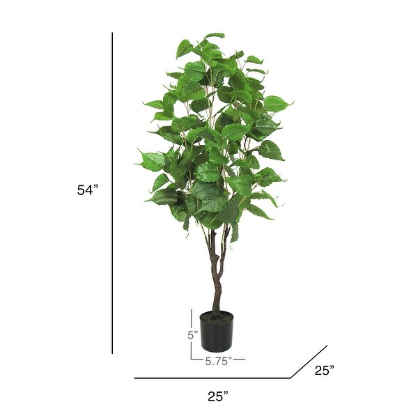 4.5ft Artificial Birch Tree Plant in Black Pot