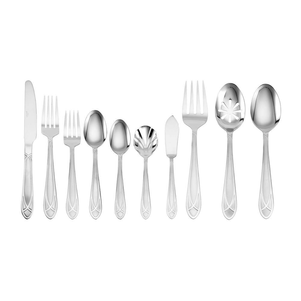 Pfaltzgraff Mirage Frost 45-Piece Flatware Set with Wire Caddy (Service for 8) 5085079