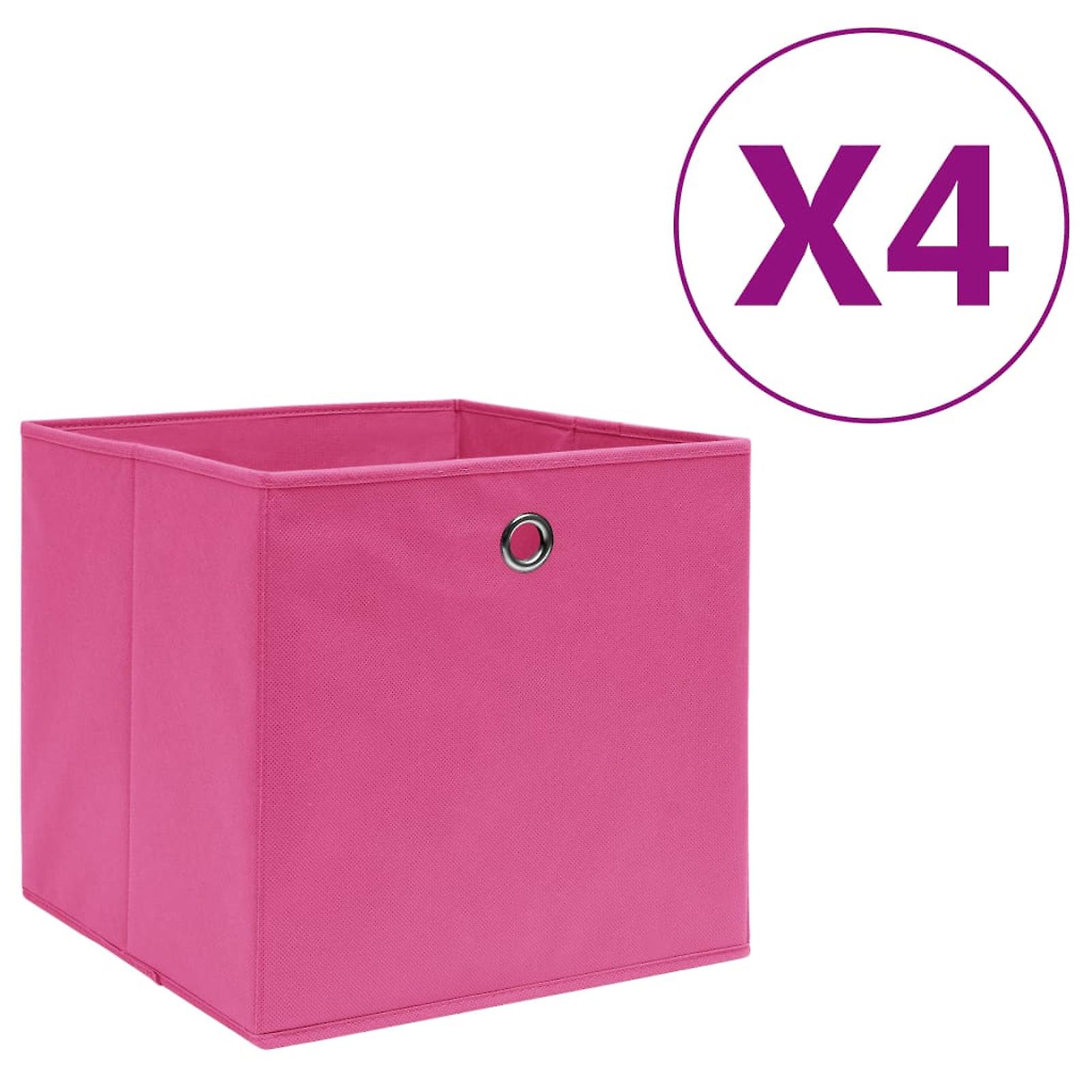 4 Pcs Containers In Non-woven Fabric 28x28x28 Cm Pink No.333738