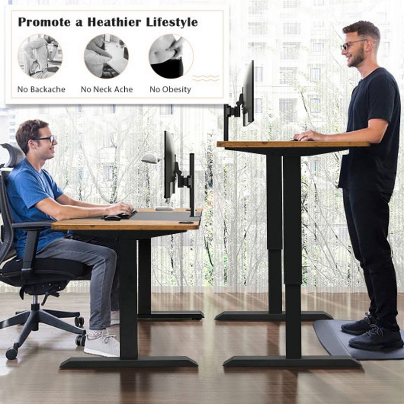 Electric Sit to Stand Adjustable Desk Frame with Button Controller