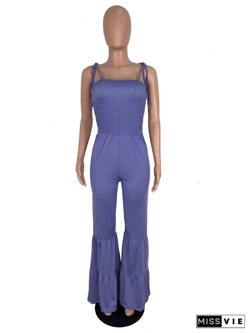 Women Straps Strapless Long Flared Jumpsuits