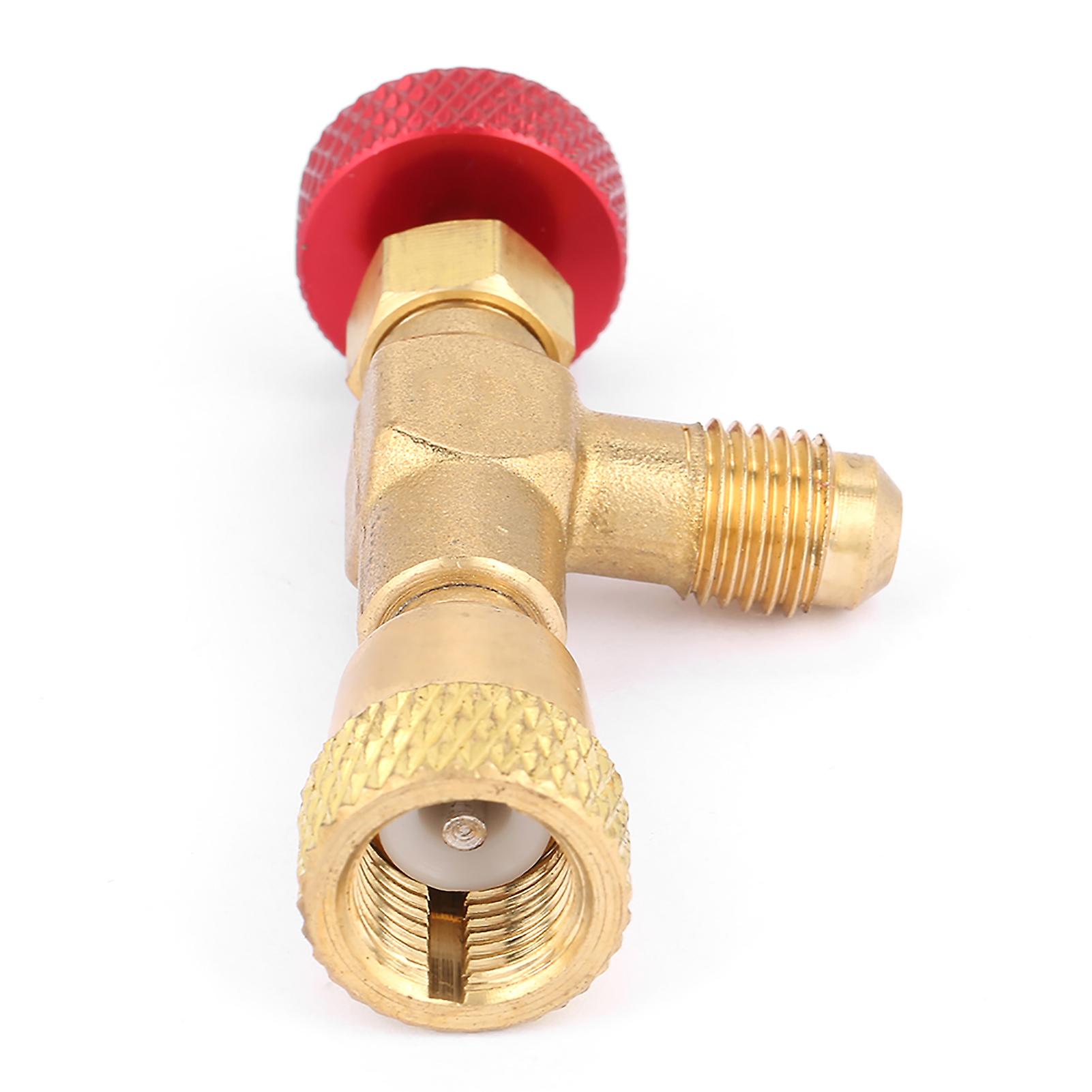 1/4''-5/16'' Brass Flow Control Valve For Refrigerant Charging Hose R410a