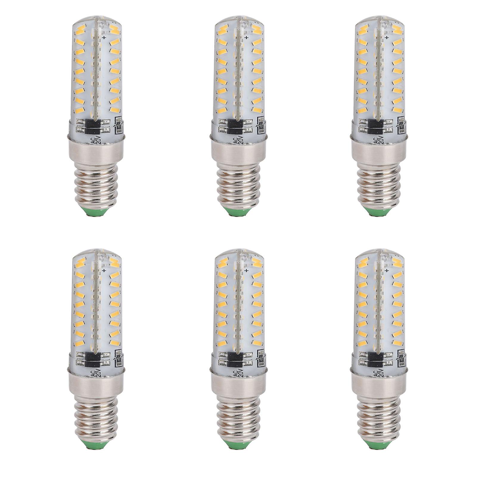 6pcs 72led Light Bulb Small E14 Bulb 5w 220v Silicone Ceiling Lamp Table Lamp Bulb For Bedroomwarm Light