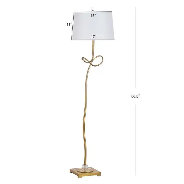 SAFAVIEH Lighting 67-inch Liana Gold Metal Crystal LED Floor Lamp - 17