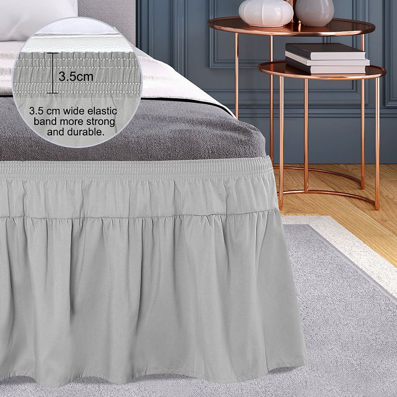 Polyester Brushed Bed Skirt with Elastic Dust Ruffles 16 Drop Queen 60 x 80