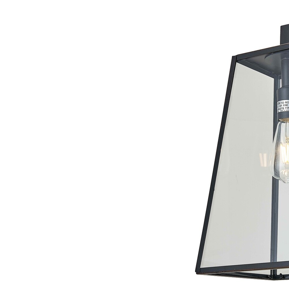 1 Light Outdoor Wall Lantern in Oil Rubbed Bronze Finish and Clear Tempered Glass   Oil Rubbed Bronze