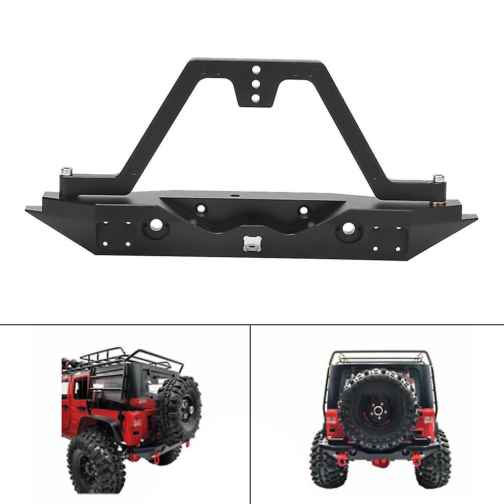 Metal Rear Bumper With Spare Tire Rack Led Lights Fit For Traxxas Scx10 90046 Carblack