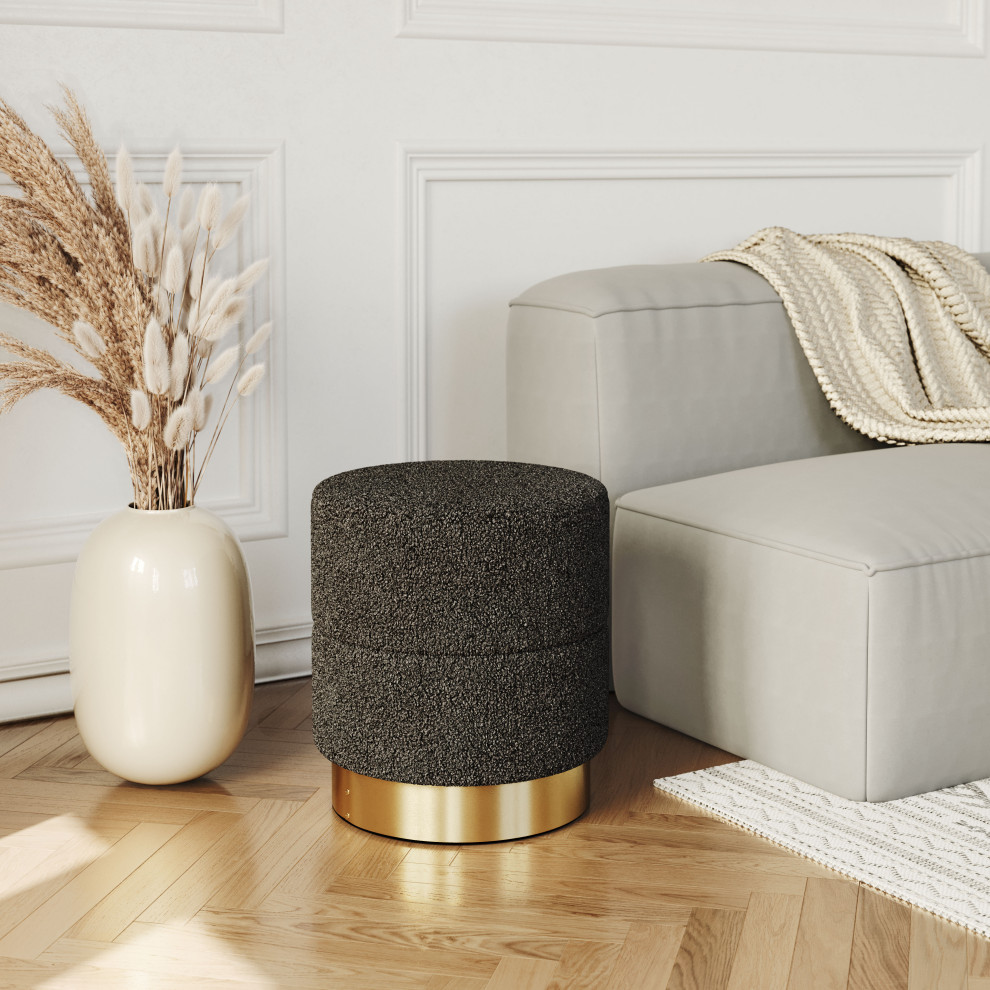 Eureka Ottoman Dark Gray   Contemporary   Footstools And Ottomans   by GwG Outlet  Houzz