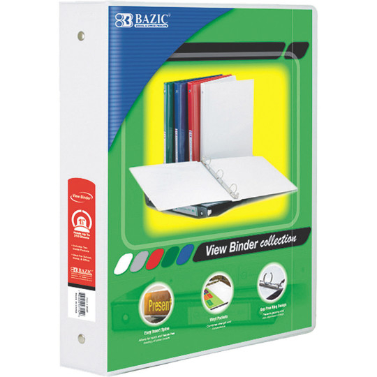 Bazic Products Three Ring View Binder  1