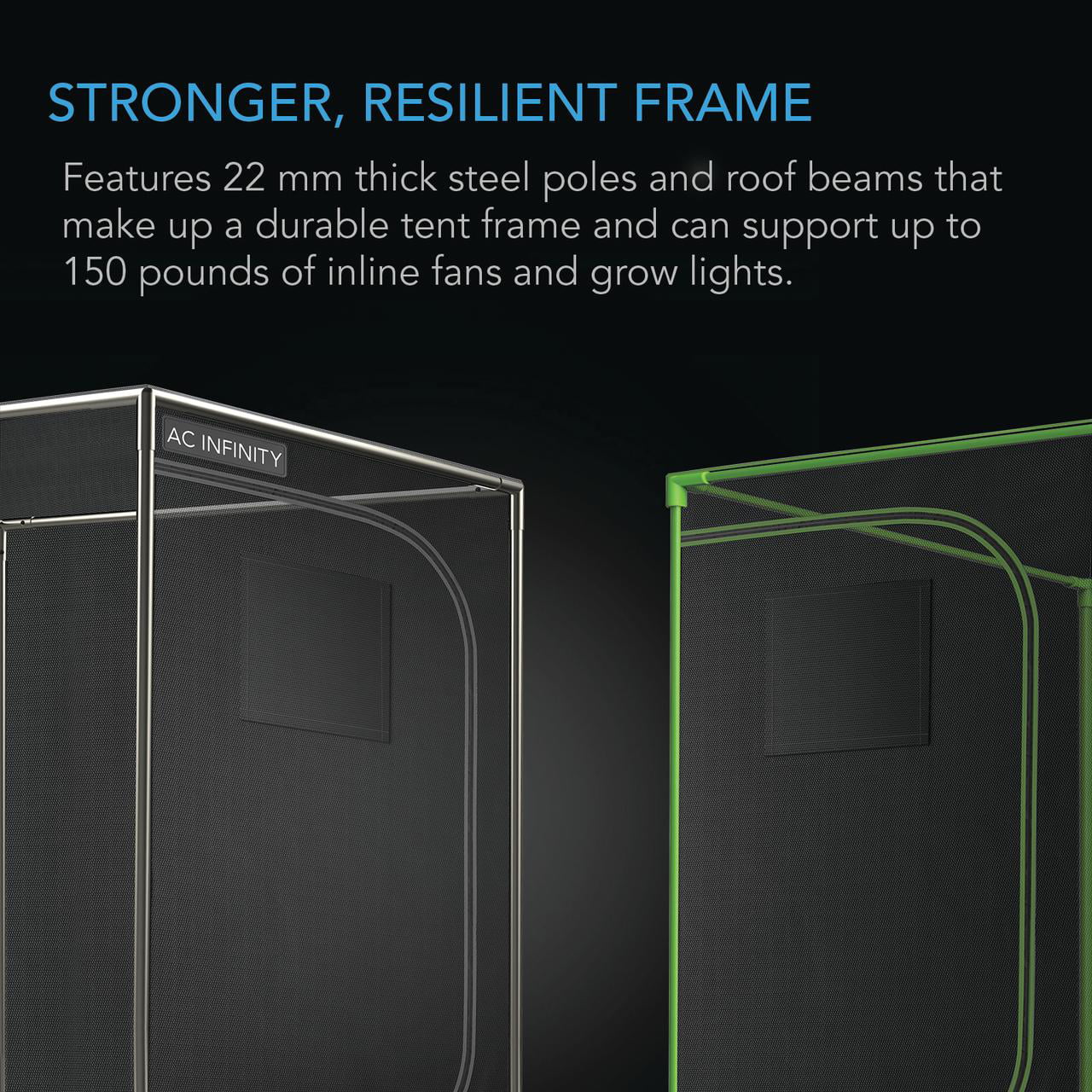 AC Infinity CLOUDLAB 816 Advance Grow Tent， 10x5 with Thicker 1 in. Poles with Higher Density 2000D Diamond Mylar Canvas， Controller Mount for Hydroponics Indoor Growing， 120? x 60? x 80?