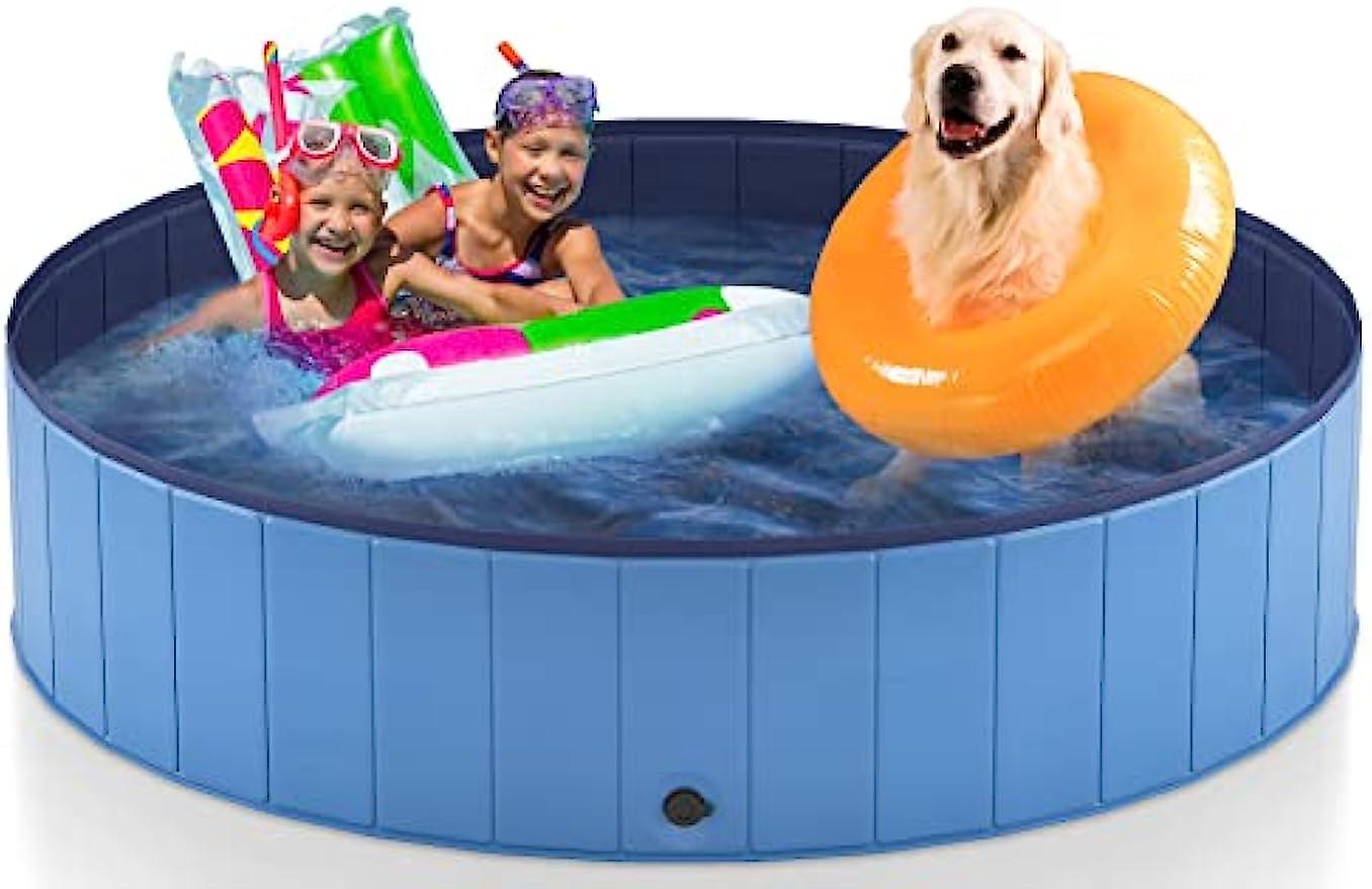 71 Foldable Dog Pool For Large Dogs  Portable Hard Plastic Dog Swimming Pool Outdoor Collapsible Pet Bathing Tub For Pets Dogs And Cats  71 X12 Inches