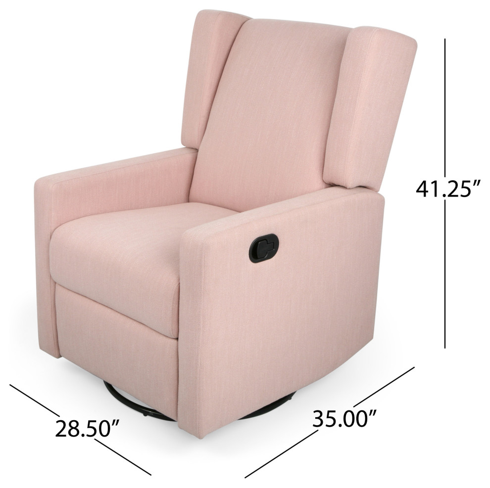 Abbott Contemporary Fabric Upholstered Swivel Recliner   Contemporary   Recliner Chairs   by GDFStudio  Houzz