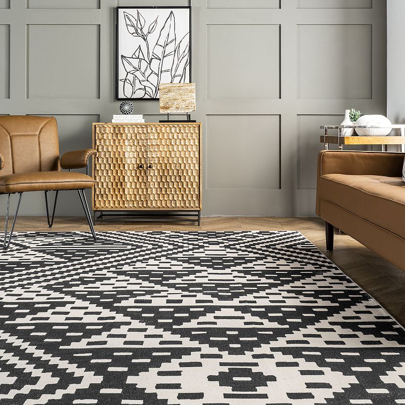 nuLOOM Chiara Machine Washable Modern Geometric Area Rug