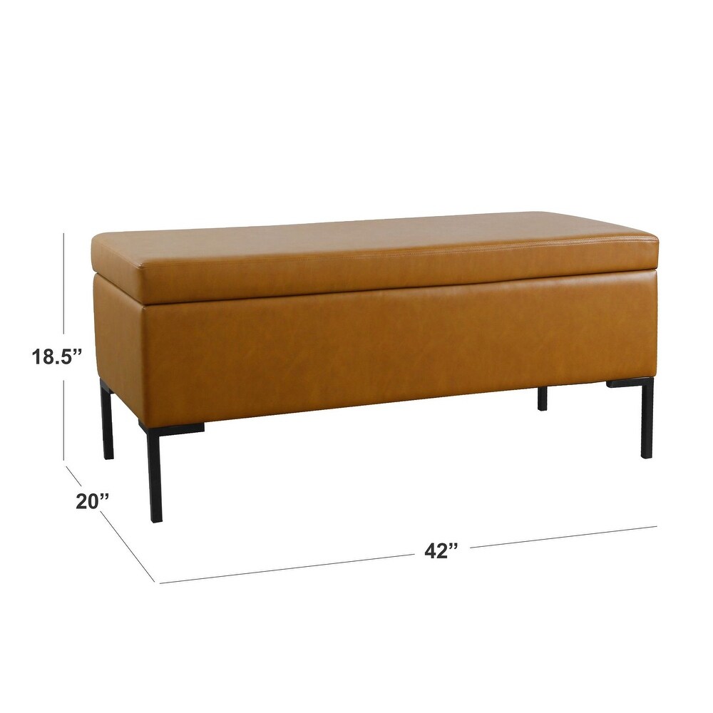 HomePop Large Storage Bench with Metal Legs