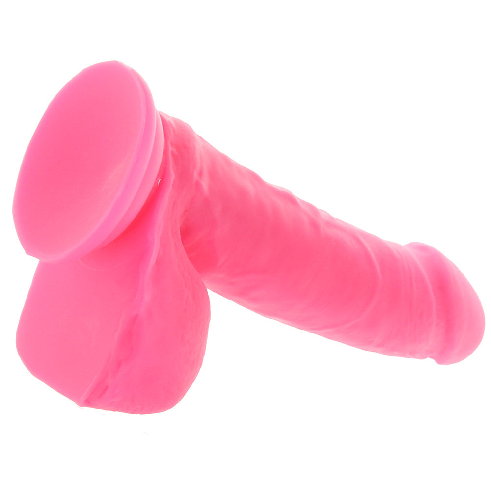 Neo 8 Inch Dual Density Ballsy Dildo in Pink