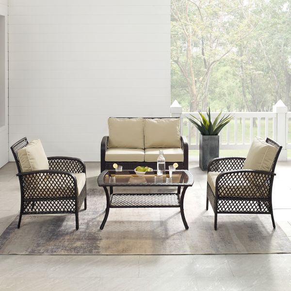 Tribeca 4Pc Outdoor Wicker Conversation Set