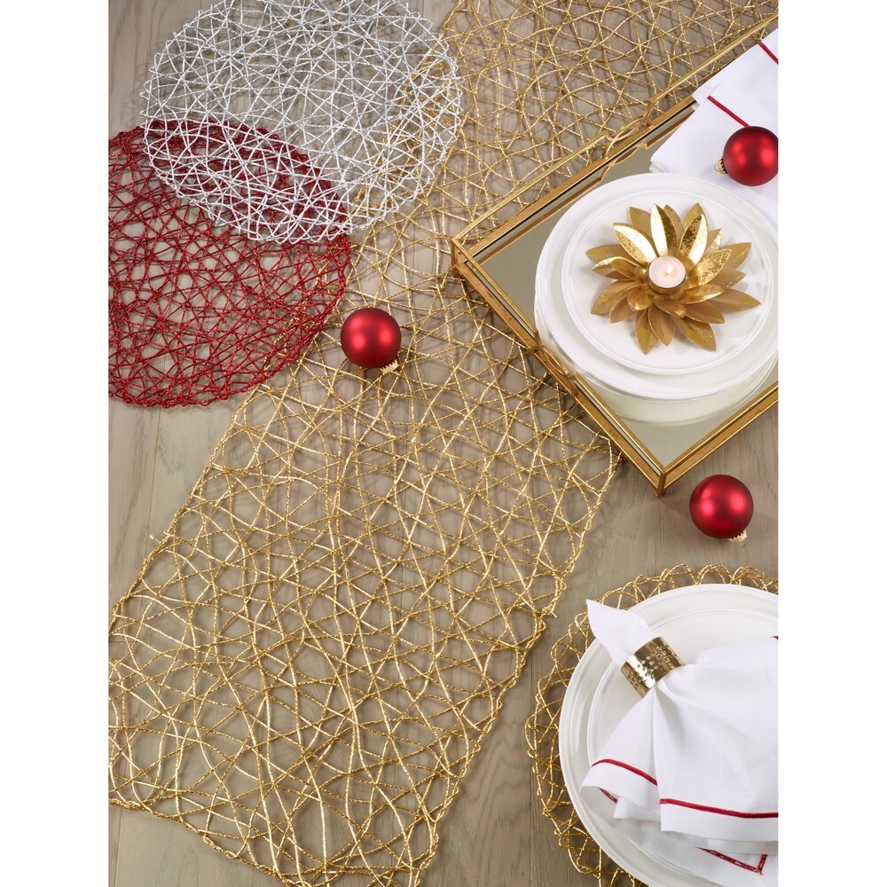 Round Placemats with Wire Nest Design (Set of 4)