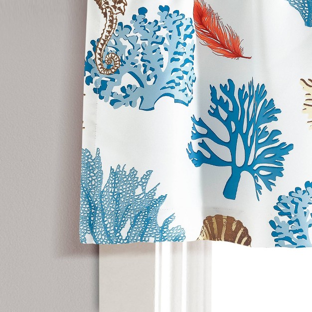 Coastal Reef Feather Window Valance Blue Lush D cor