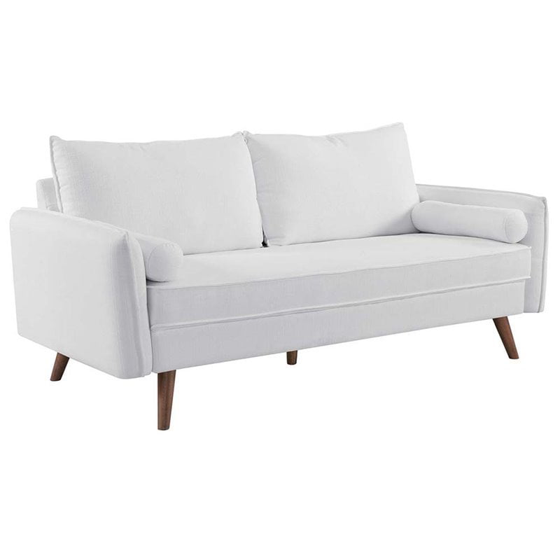 Maddie Home City Loft Contemporary Modern Fabric Sofa in White