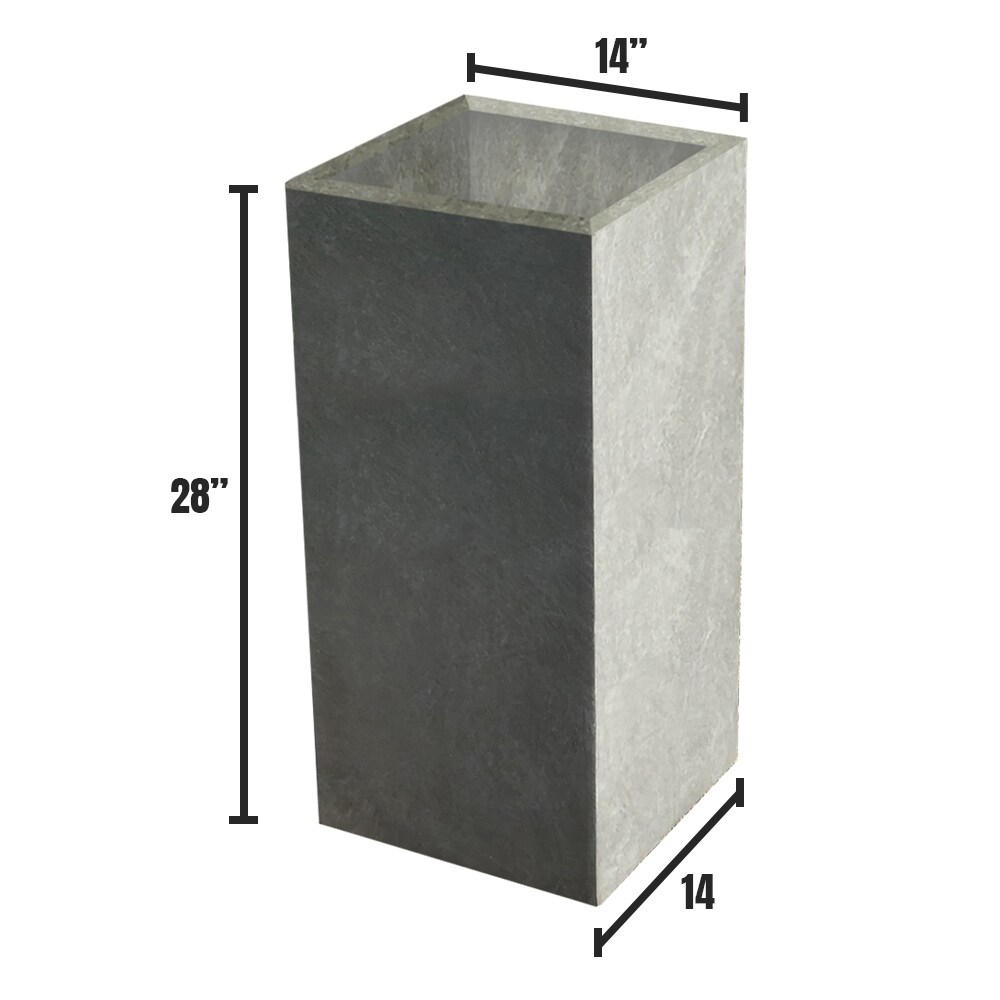 Durx litecrete Lightweight Concrete Cement Color Tall Planter Medium   11'x11'x23.6'